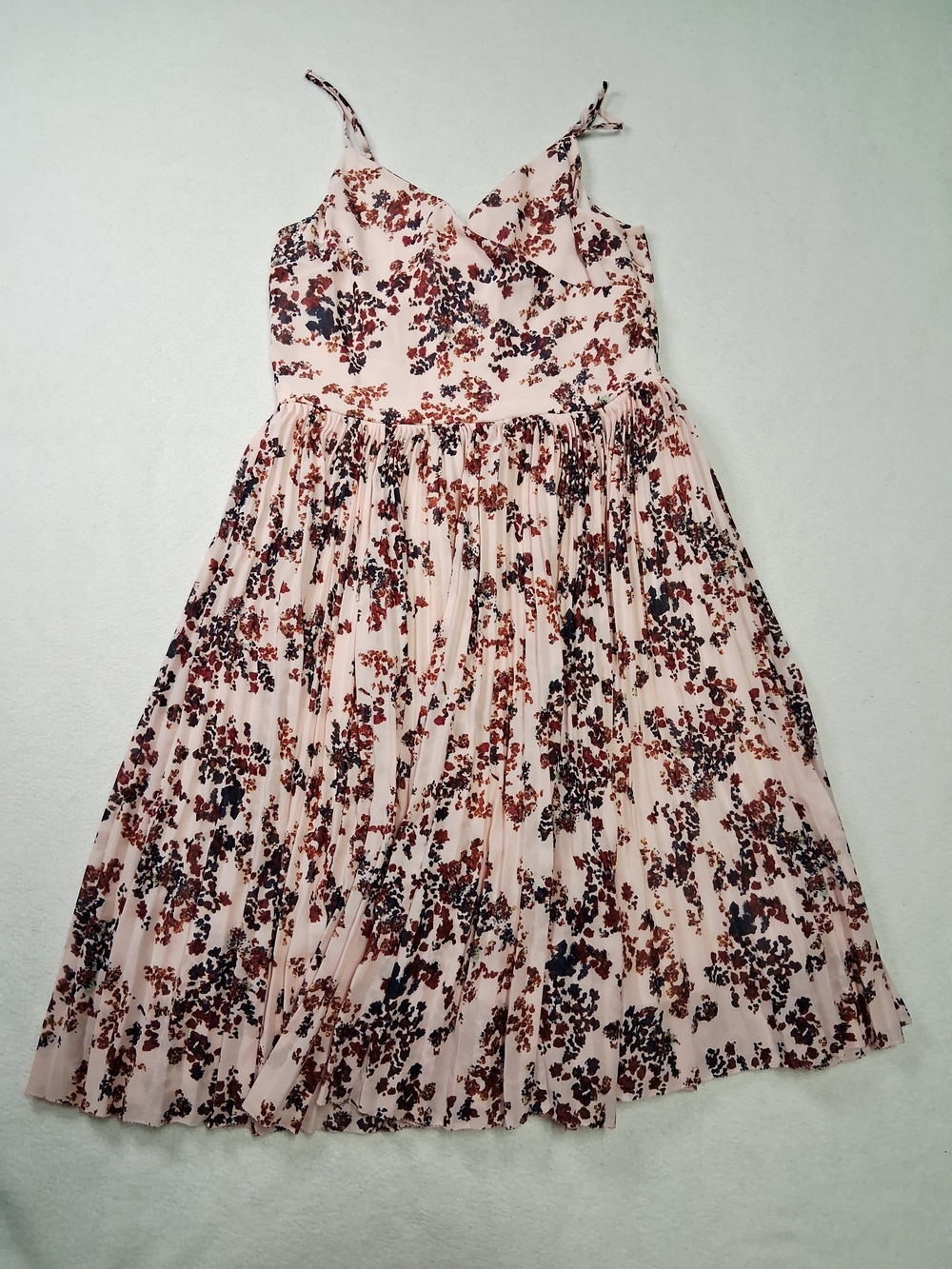 Dex Pink Floral Pleated Midi Dress